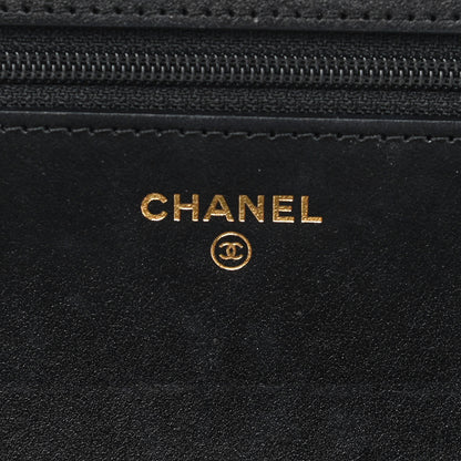 Chanel Caviar Chevron Quilted Boy Wallet On Chain WOC Black 6 of 14