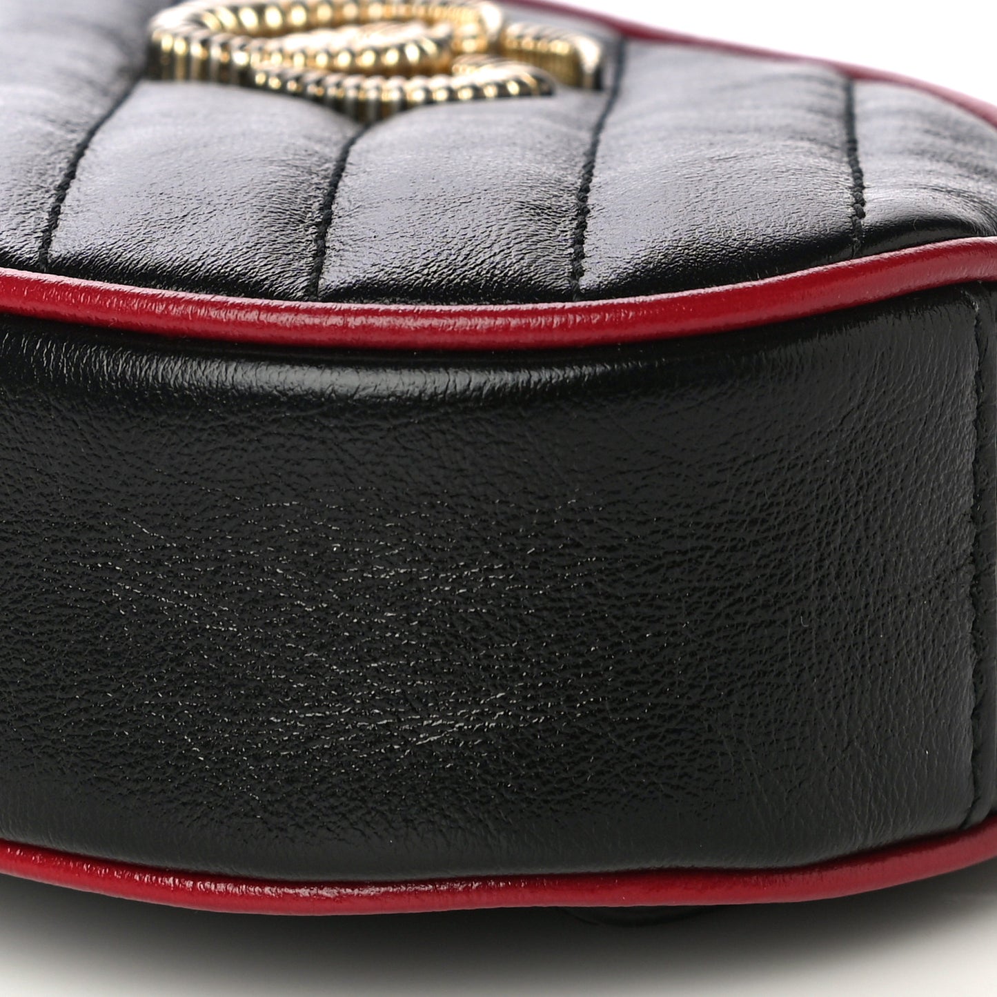 Azalea Calfskin Matelasse Diagonal Torchon GG Marmont Belt Bag 75 30 Black Romantic Cerise