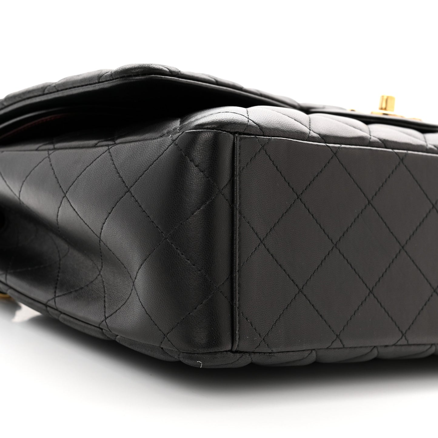 Lambskin Quilted Maxi Double Flap Black