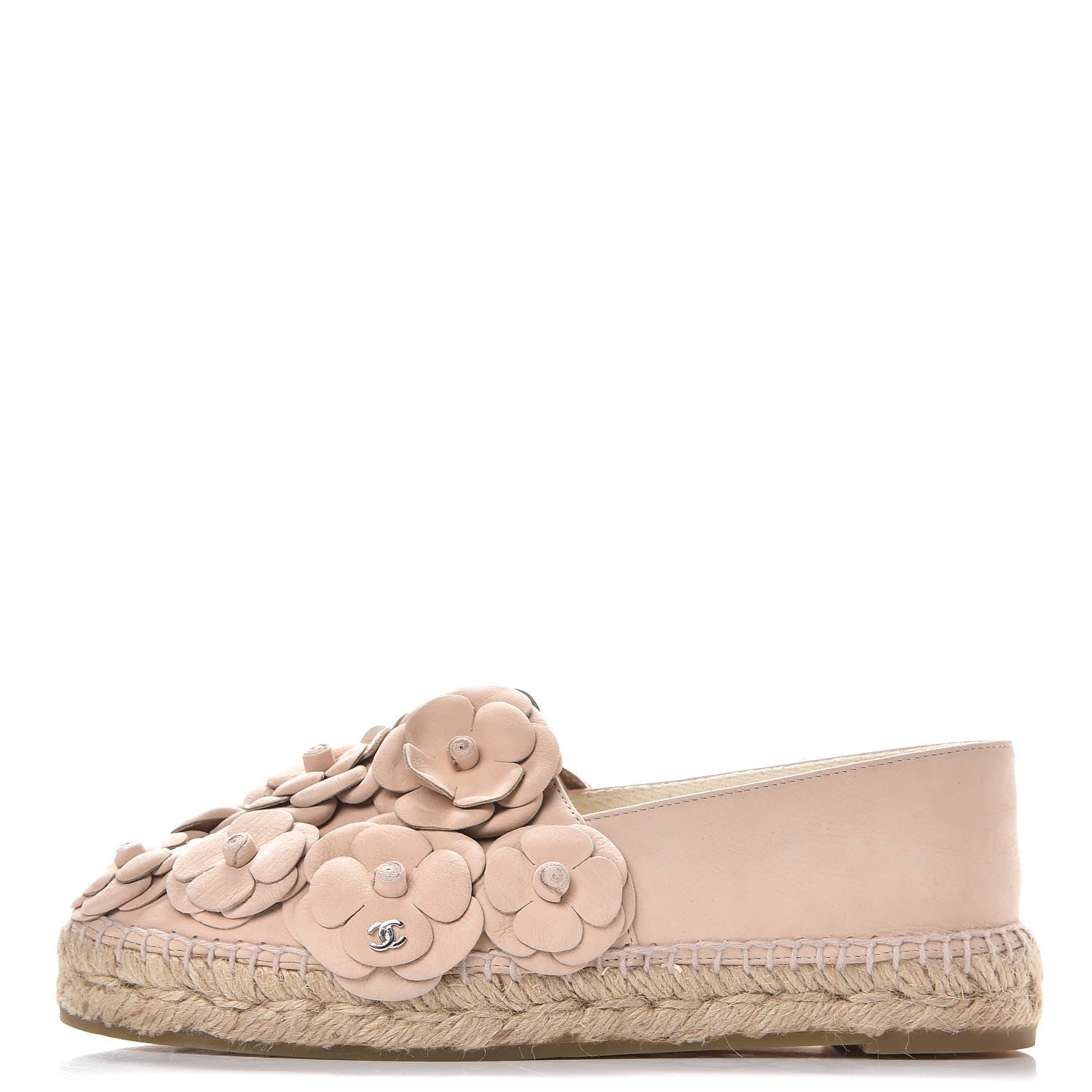 Chanel Suede Camellia CC Espadrilles 37 Pink 1 of 9