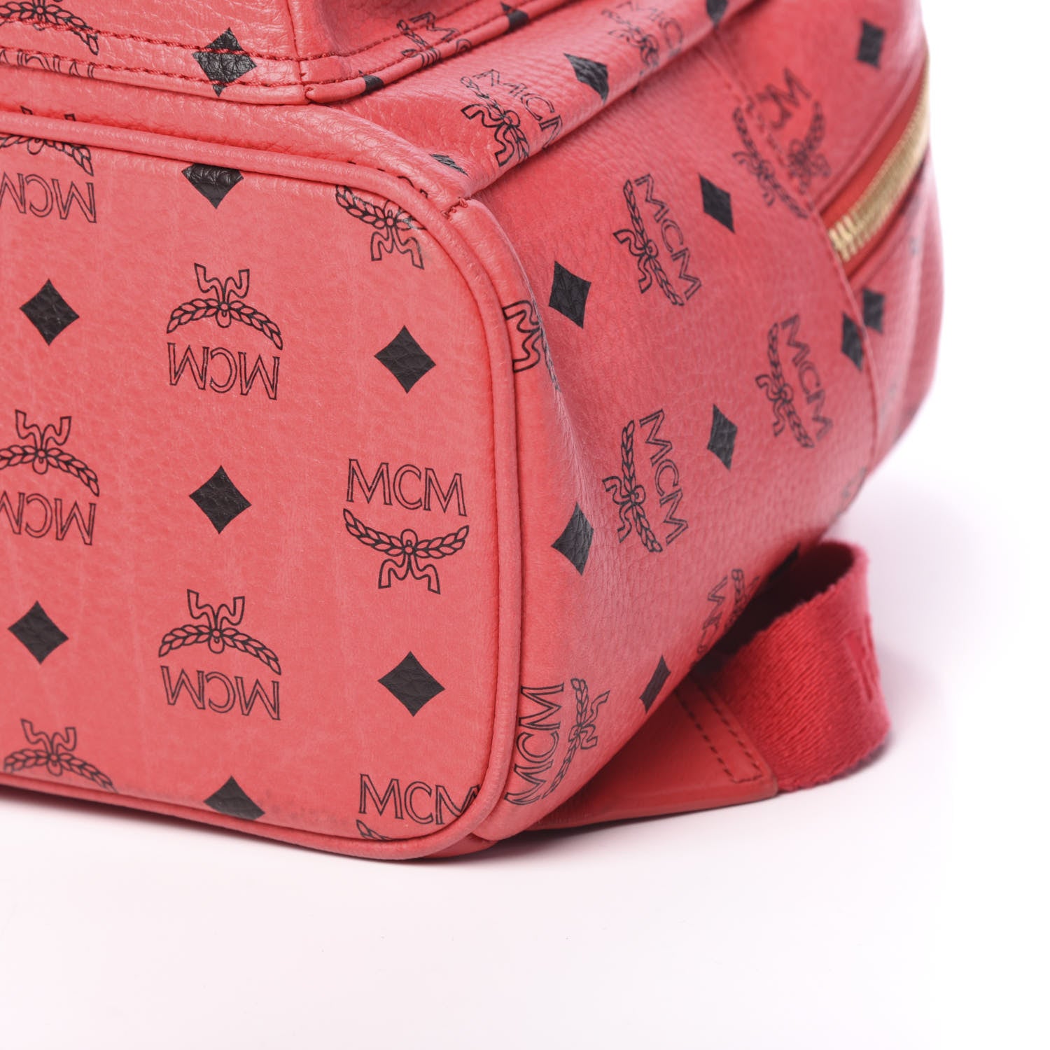 MCM Visetos Small Sprinkle Stud Stark Backpack Corail 9 of 10