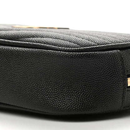 Saint Laurent Grain De Poudre Matelasse Monogram Mini Lou Camera Bag Black 10 of 13
