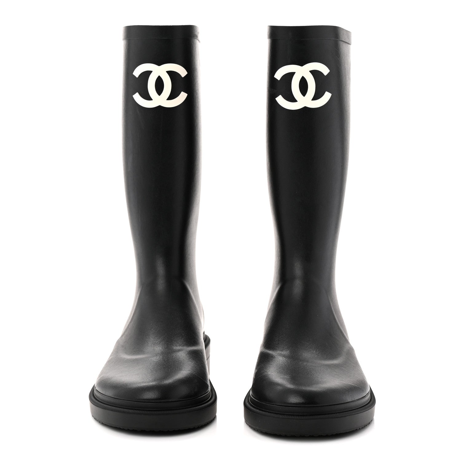 Chanel Caoutchouk CC High Boots 37 Black 2 of 11