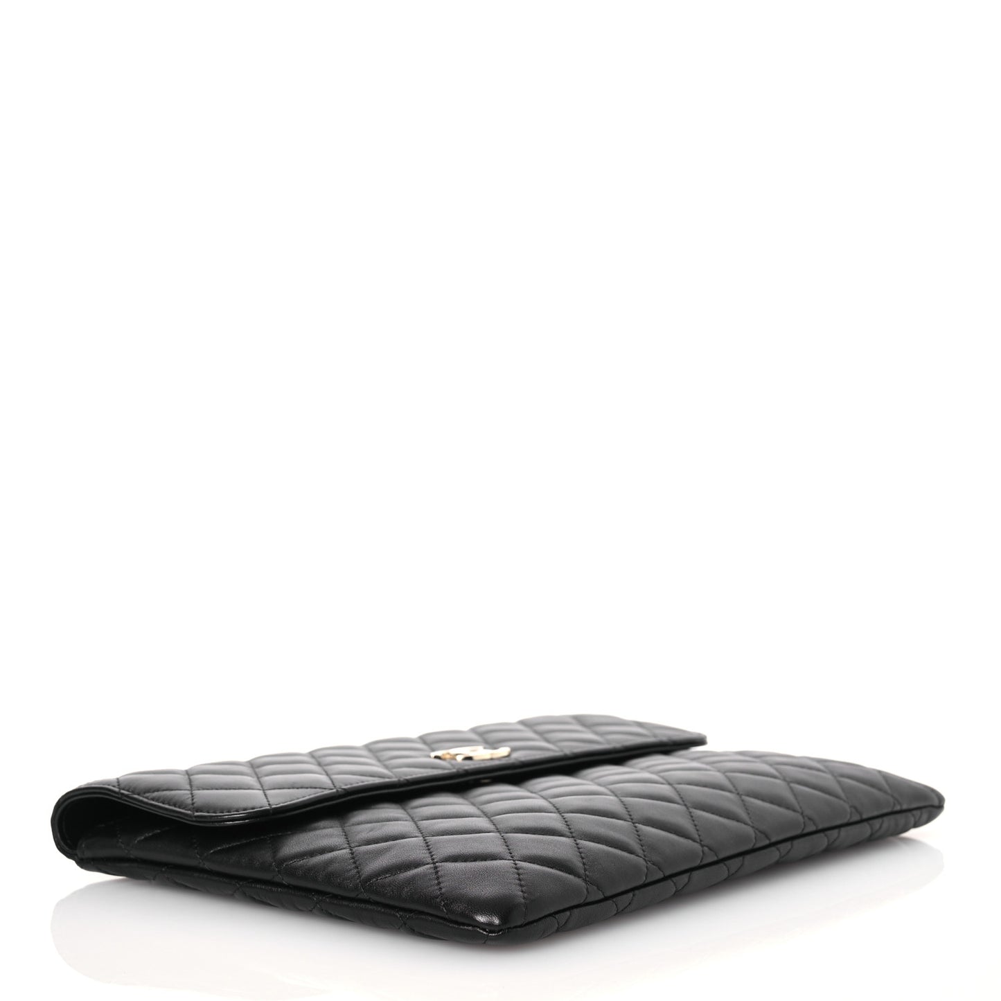 Quilted Flap Clutch Black