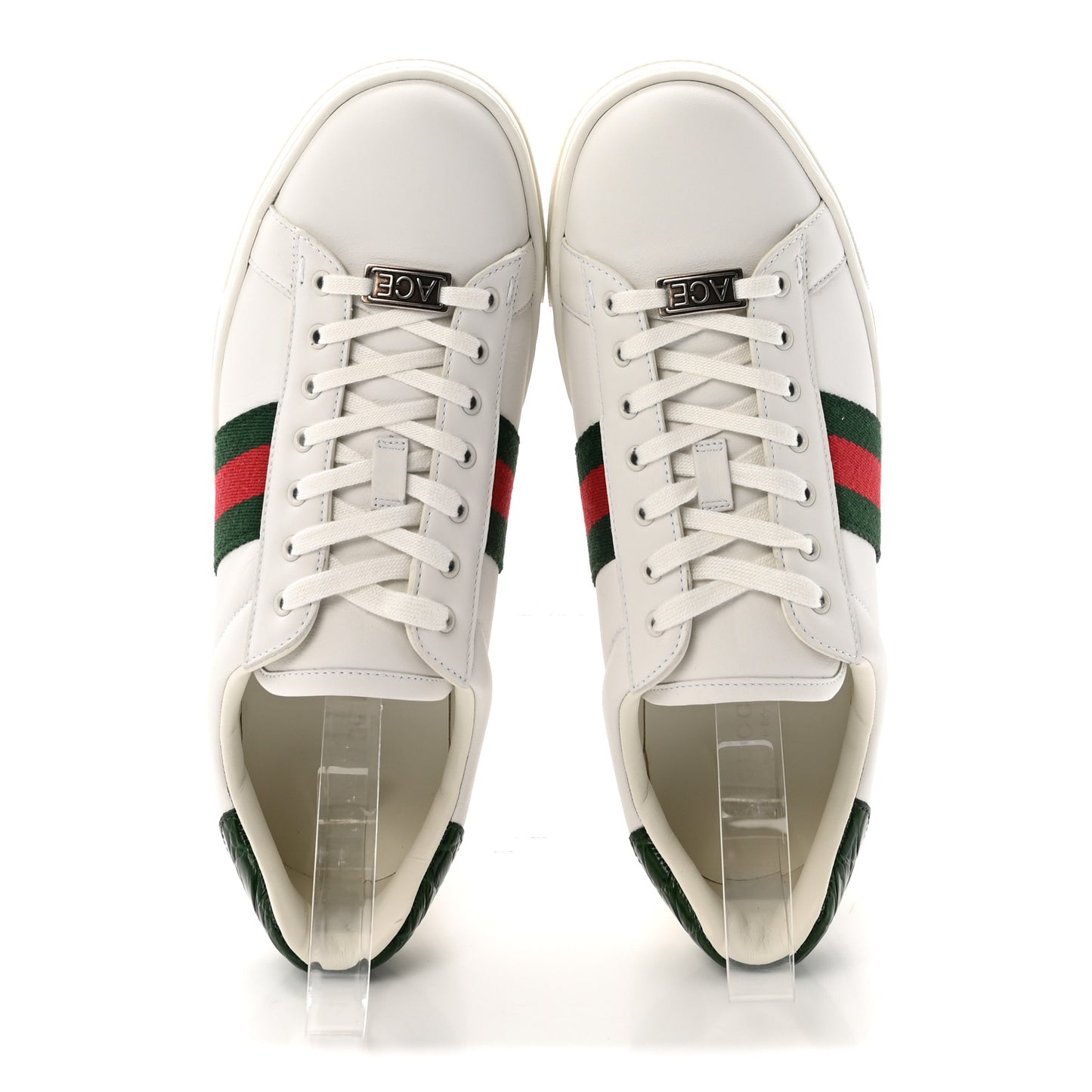 Ultralight Plume Calfskin Web Womens Ace Platform Sneakers 39.5 White