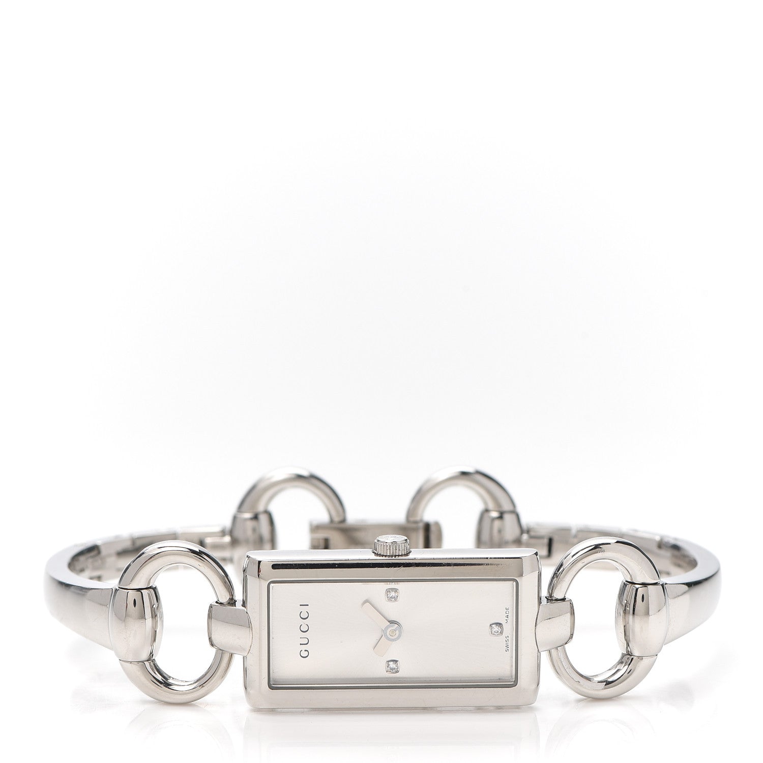 Gucci Stainless Steel Diamond 17mm Tornabuoni Quartz Watch 2 of 5