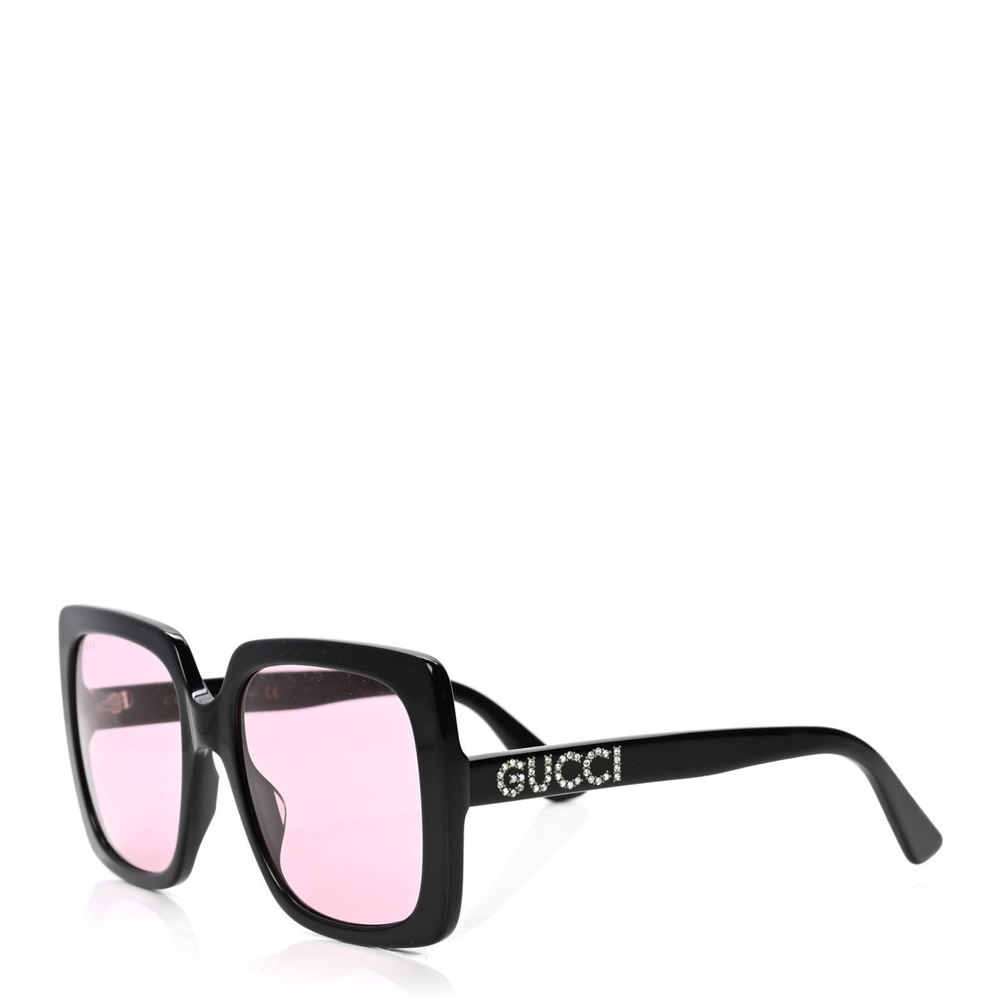 Crystal Square Frame GG Sunglasses GG0418S Black Pink