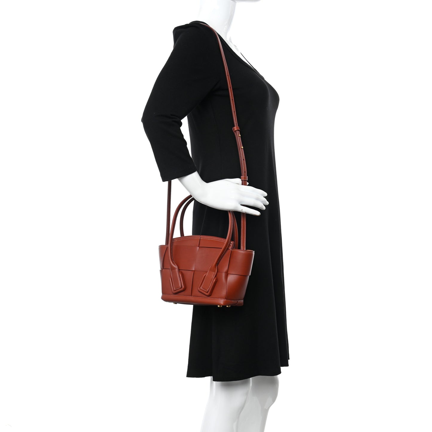 French Calfskin Maxi Intrecciato Mini Arco Rust