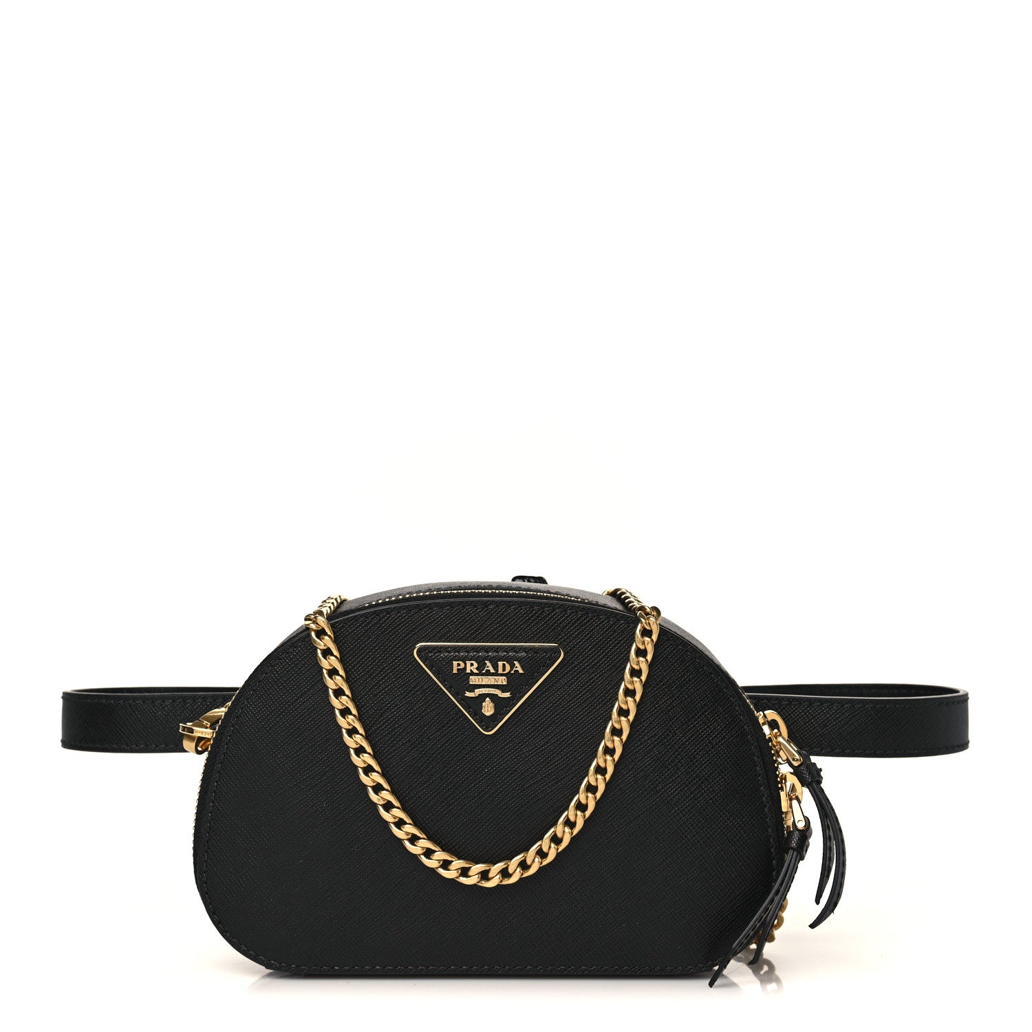 Prada Saffiano Lux Odette Belt Bag Black 1 of 8