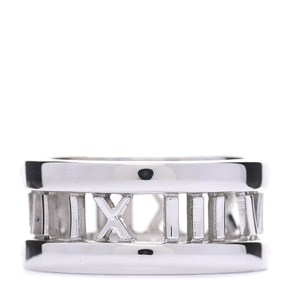 Tiffany 18K White Gold Diamond Wide Atlas Open Ring 52 6 3 of 4