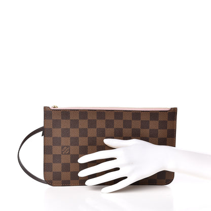 Louis Vuitton Damier Ebene Neverfull MM GM Pochette Rose Ballerine 2 of 8
