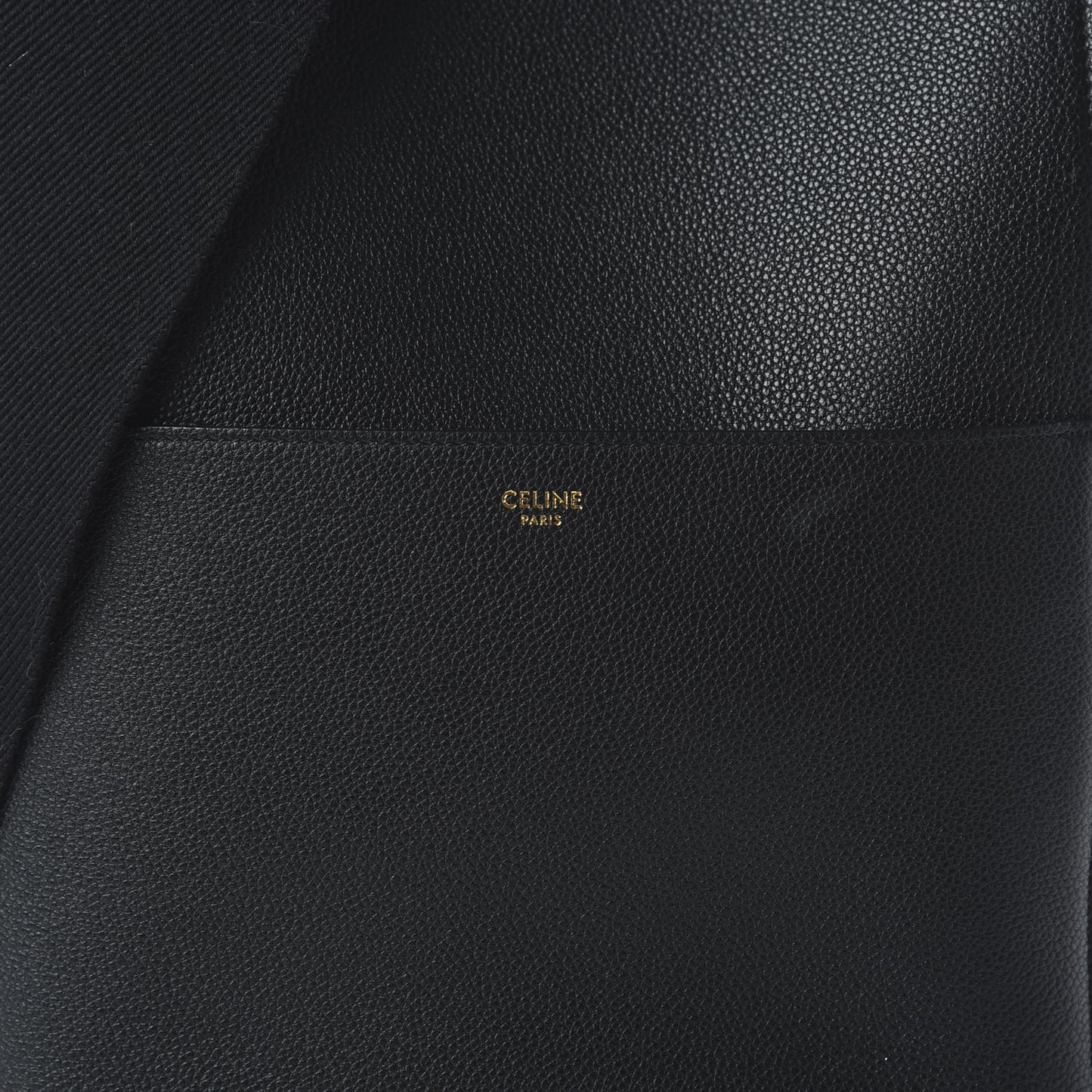 Soft Grained Calfskin Sangle Bucket Bag Black