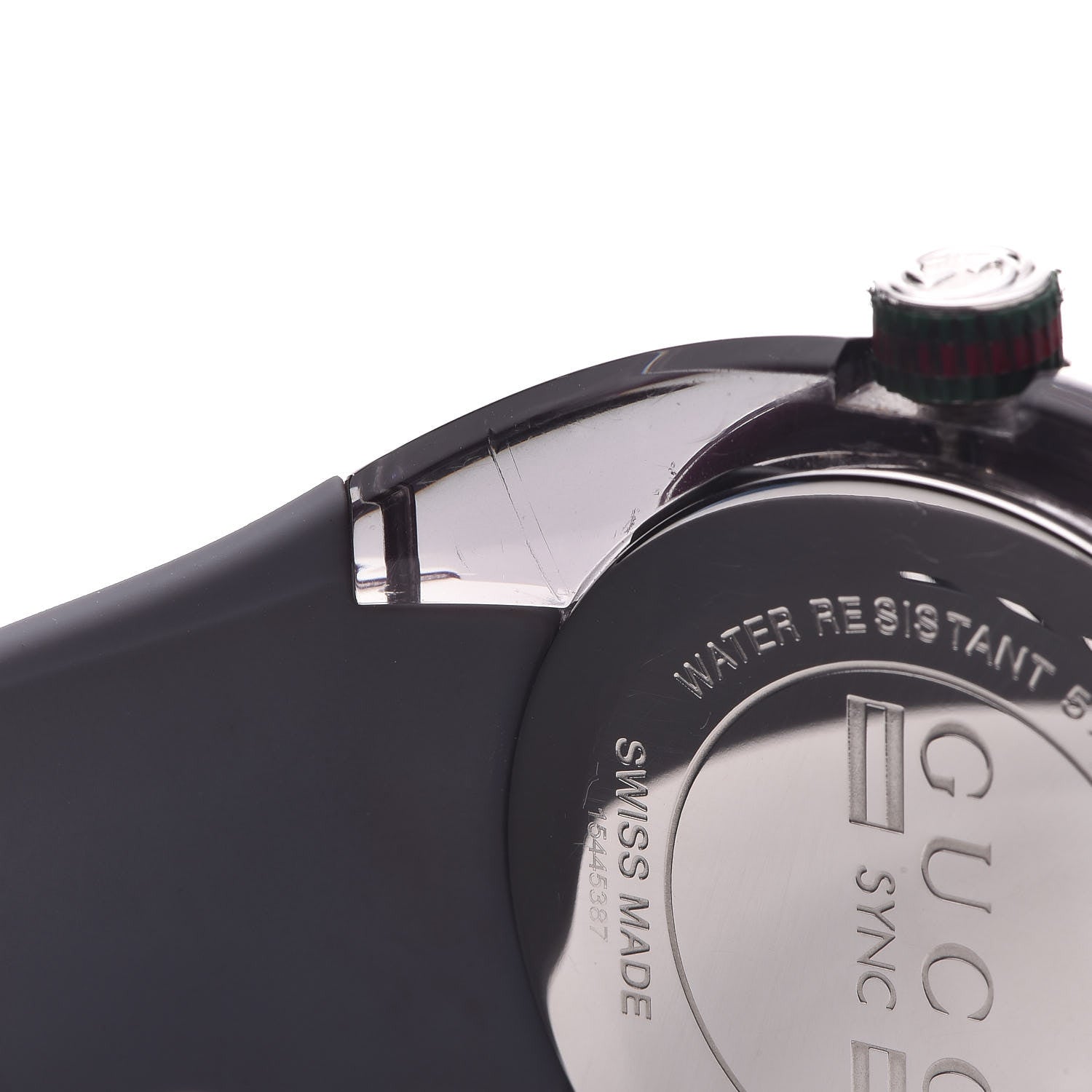 Gucci Stainless Steel Rubber 46mm Sync Web Quartz Watch Grey 7 of 7