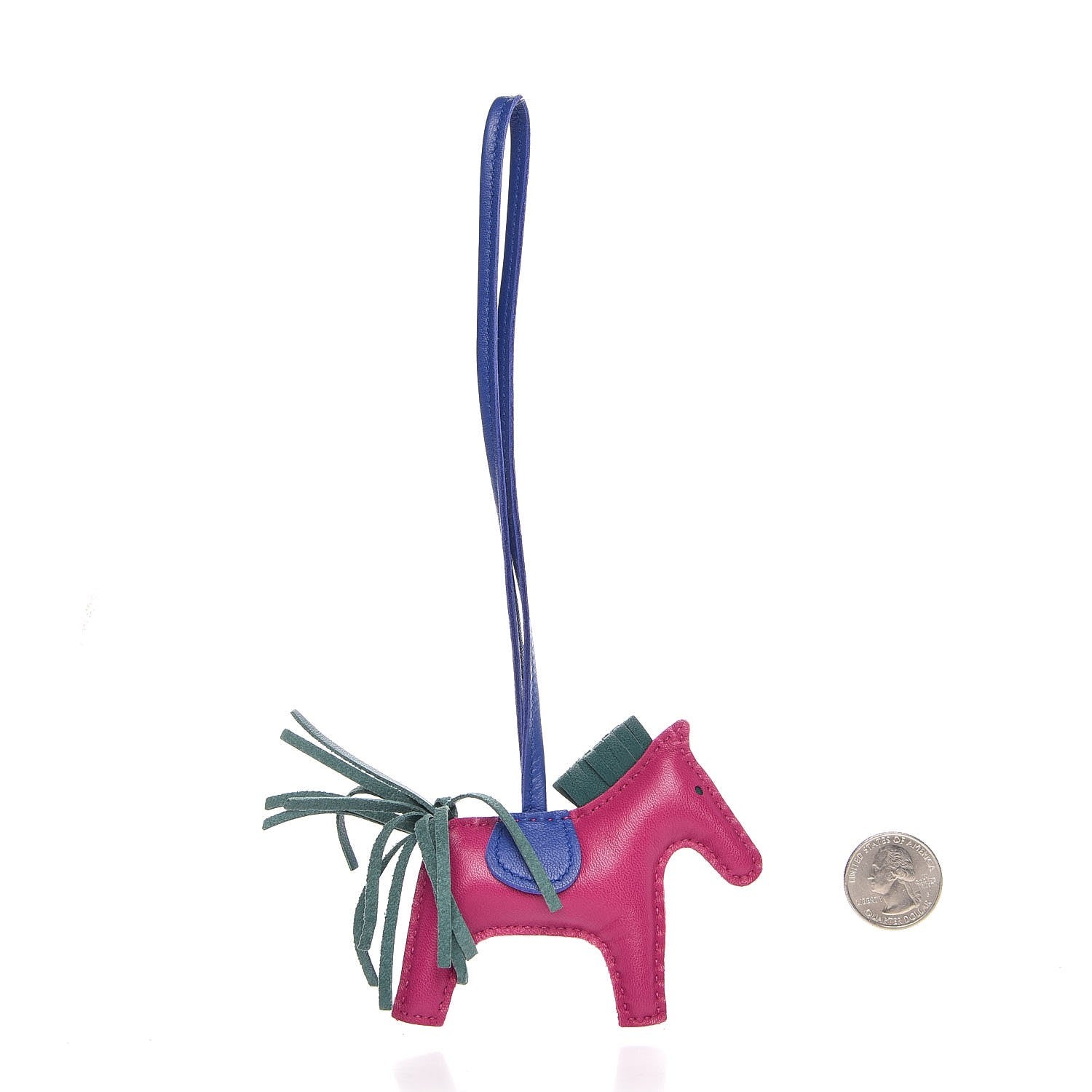 Hermes Milo Lambskin Grigri Rodeo Horse Bag Charm PM Rose Pourpre Bleu Electrique Malachite 2 of 5
