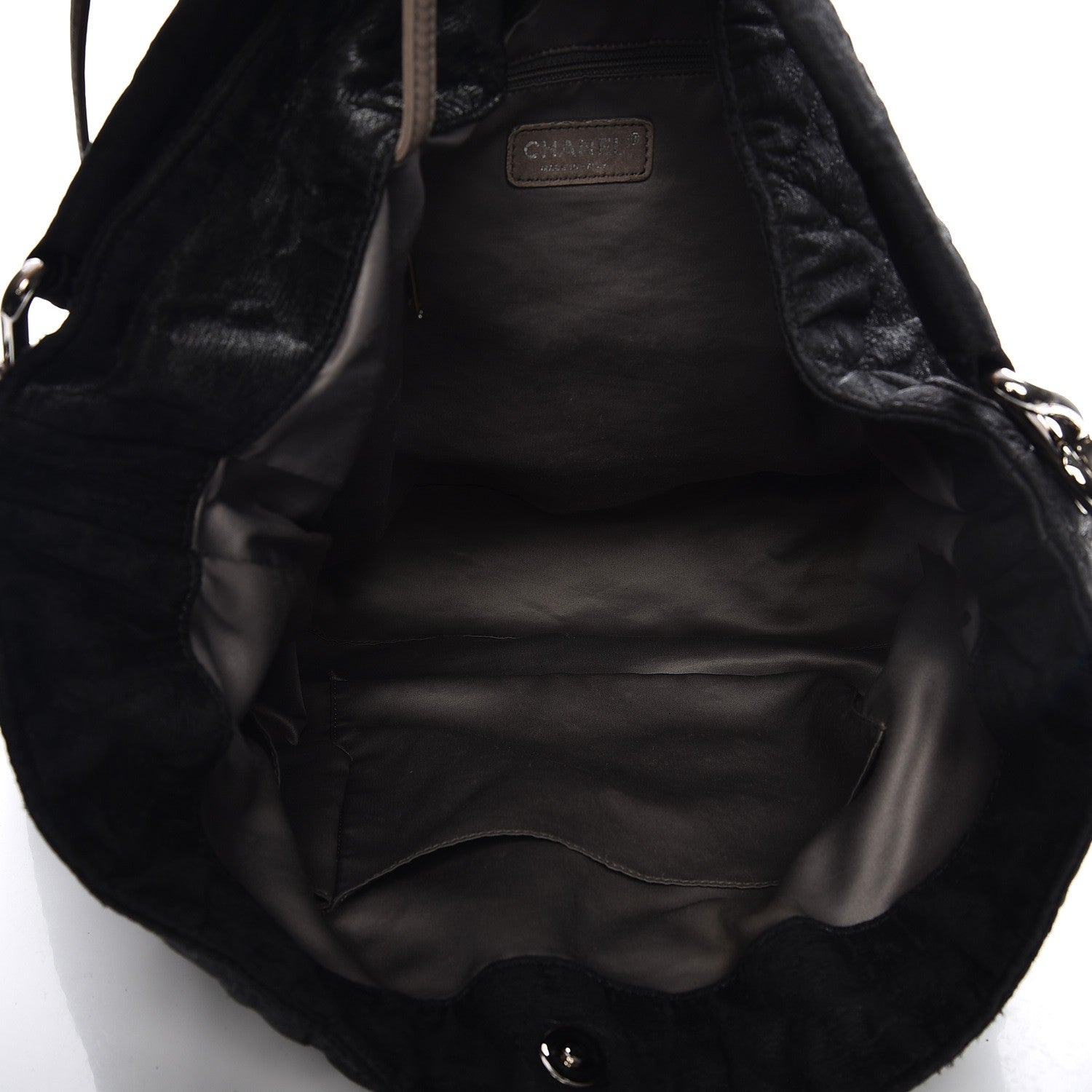 Chanel Crinkled Coated Canvas Le Marais Hobo Black 5 of 8