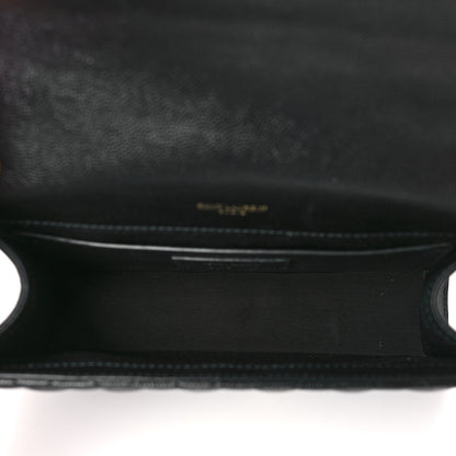 Saint Laurent Grain De Poudre Textured Mixed Matelasse Triquilt Medium Monogram Satchel Black 5 of 8