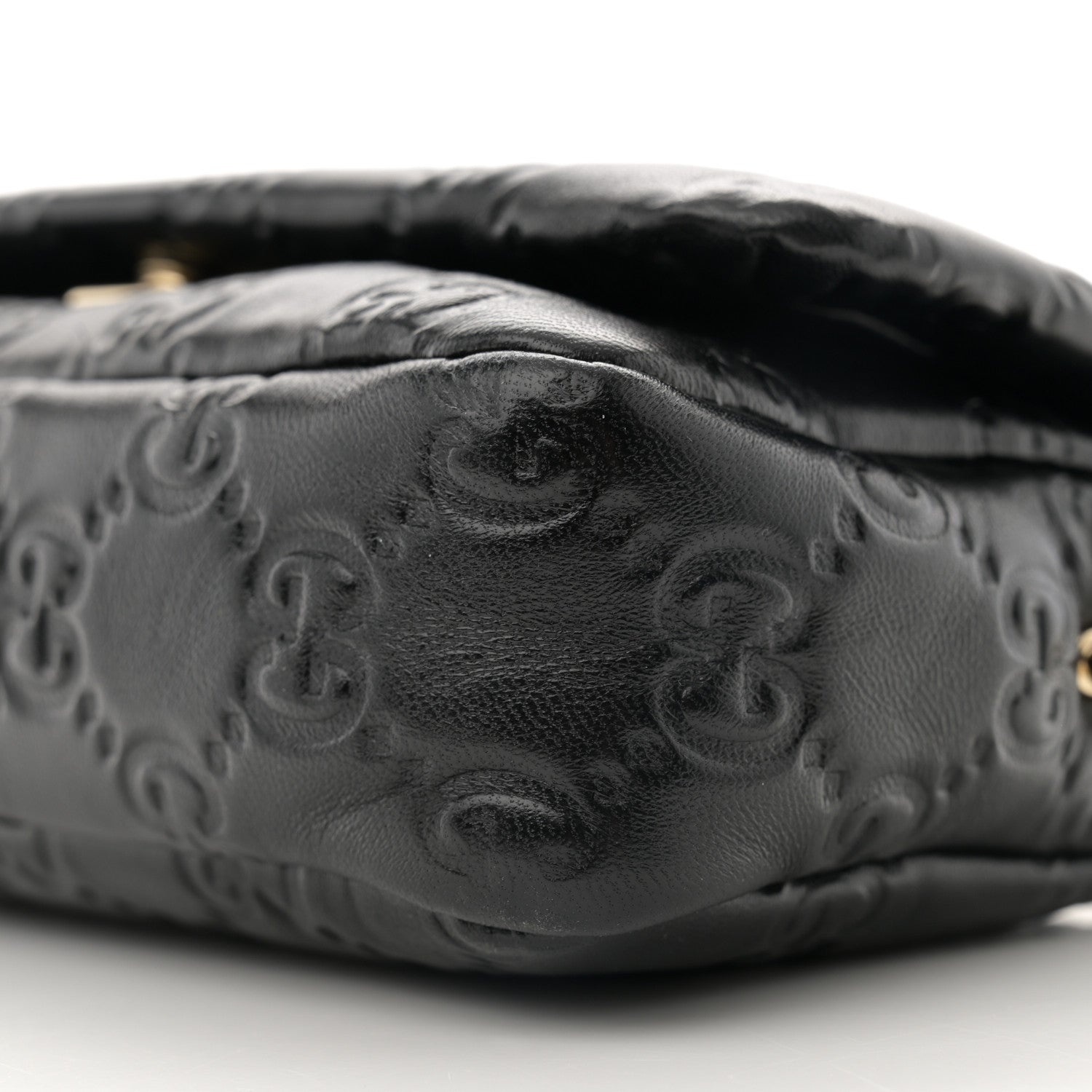 Gucci Lambskin Embossed Mini GG Milano Top Handle Shoulder Bag Black 10 of 11