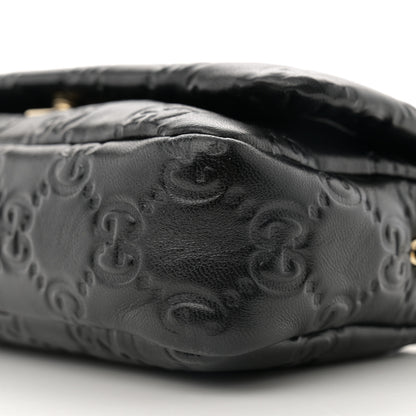 Gucci Lambskin Embossed Mini GG Milano Top Handle Shoulder Bag Black 10 of 11