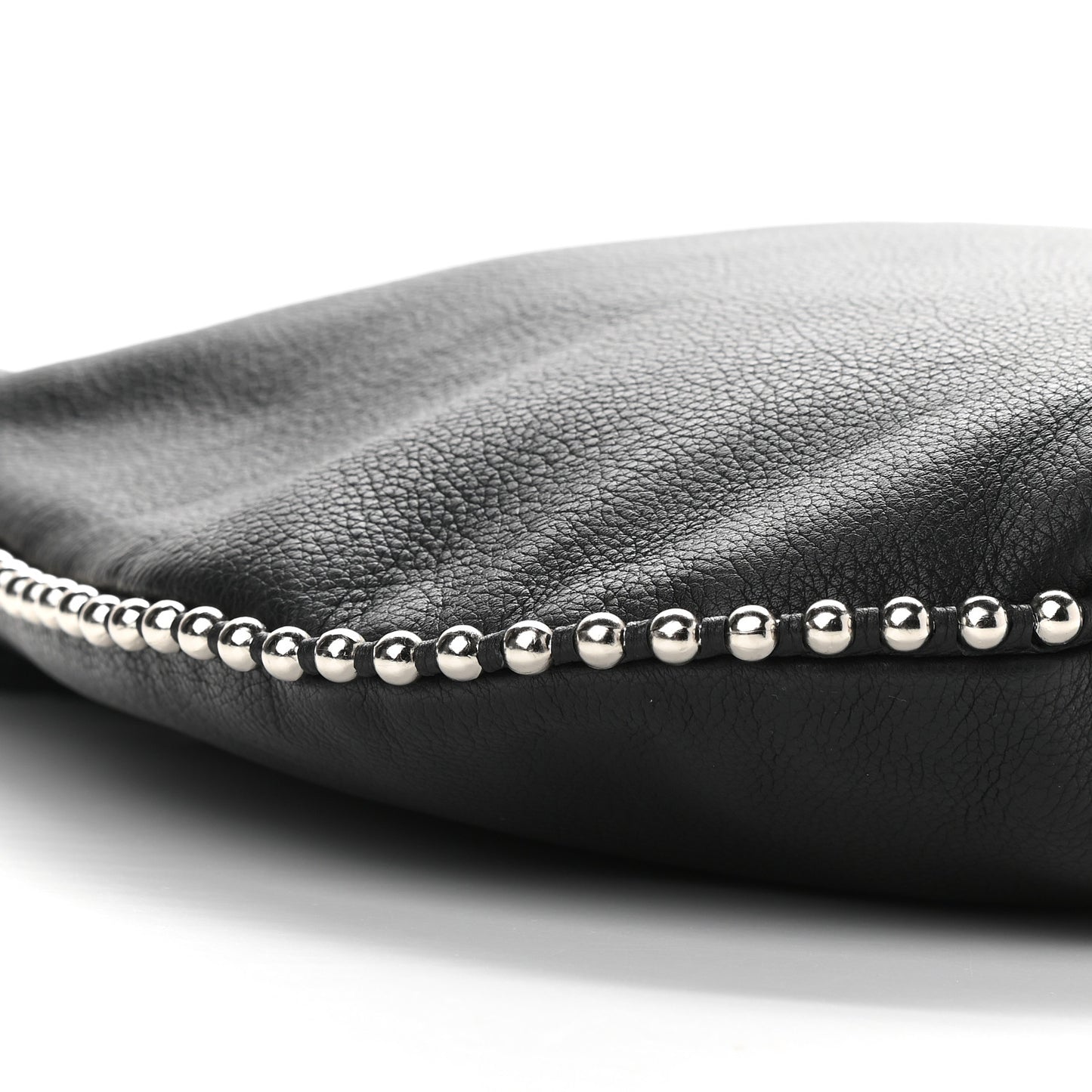 Pebbled Calfskin Studded Roxy Hobo Black