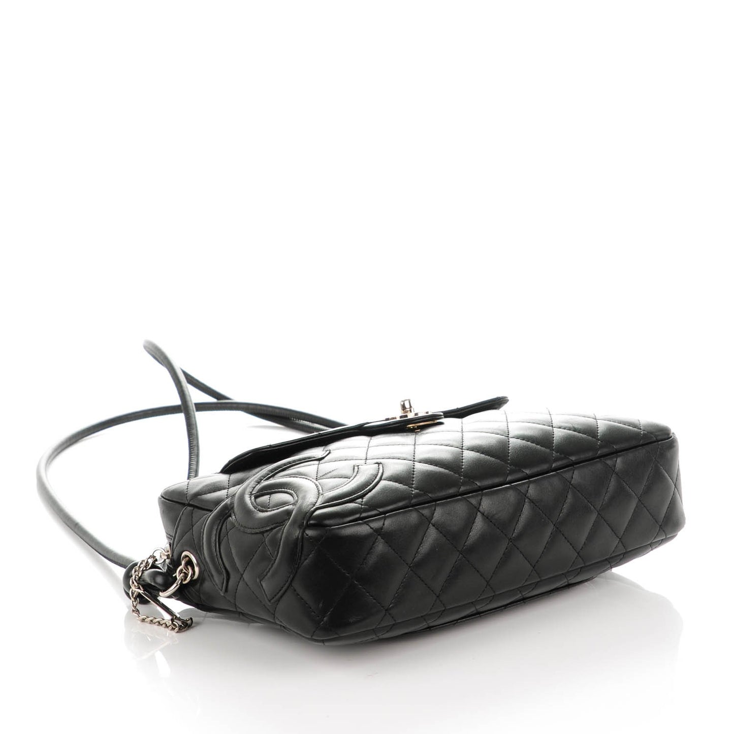 Calfskin Quilted Cambon Camera Case Black