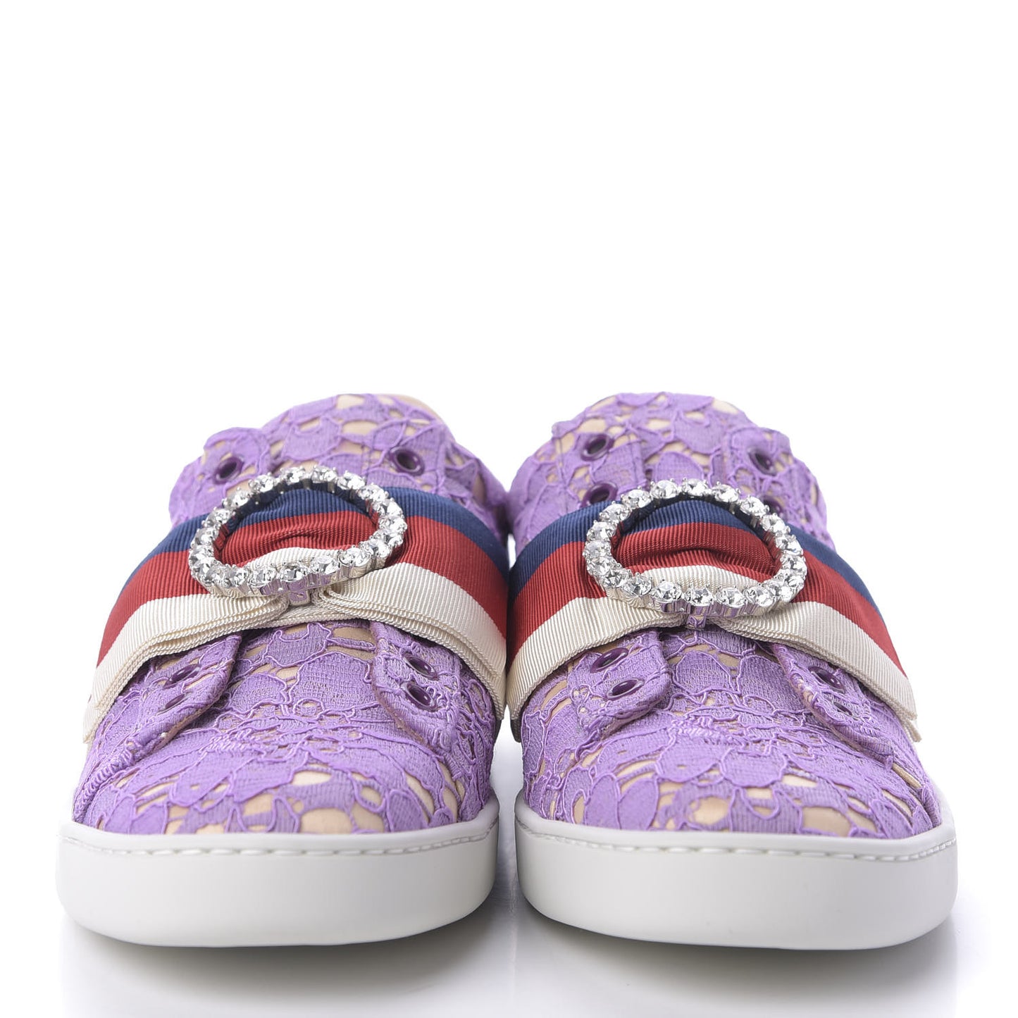 Lace Crystal Sylvie Web Flower Leaf Womens Ace Sneakers 37.5 Wisteria Perfect Pink