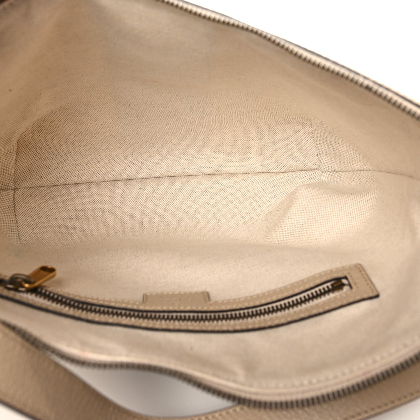 GG Supreme Monogram Textured Dollar Calfskin Web Small Ophidia Half Moon Hobo Beige Mystic White Oatmeal