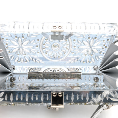 Dolce & Gabbana Crystal Embellished Plexiglass Dolce Box Clutch Silver 5 of 10