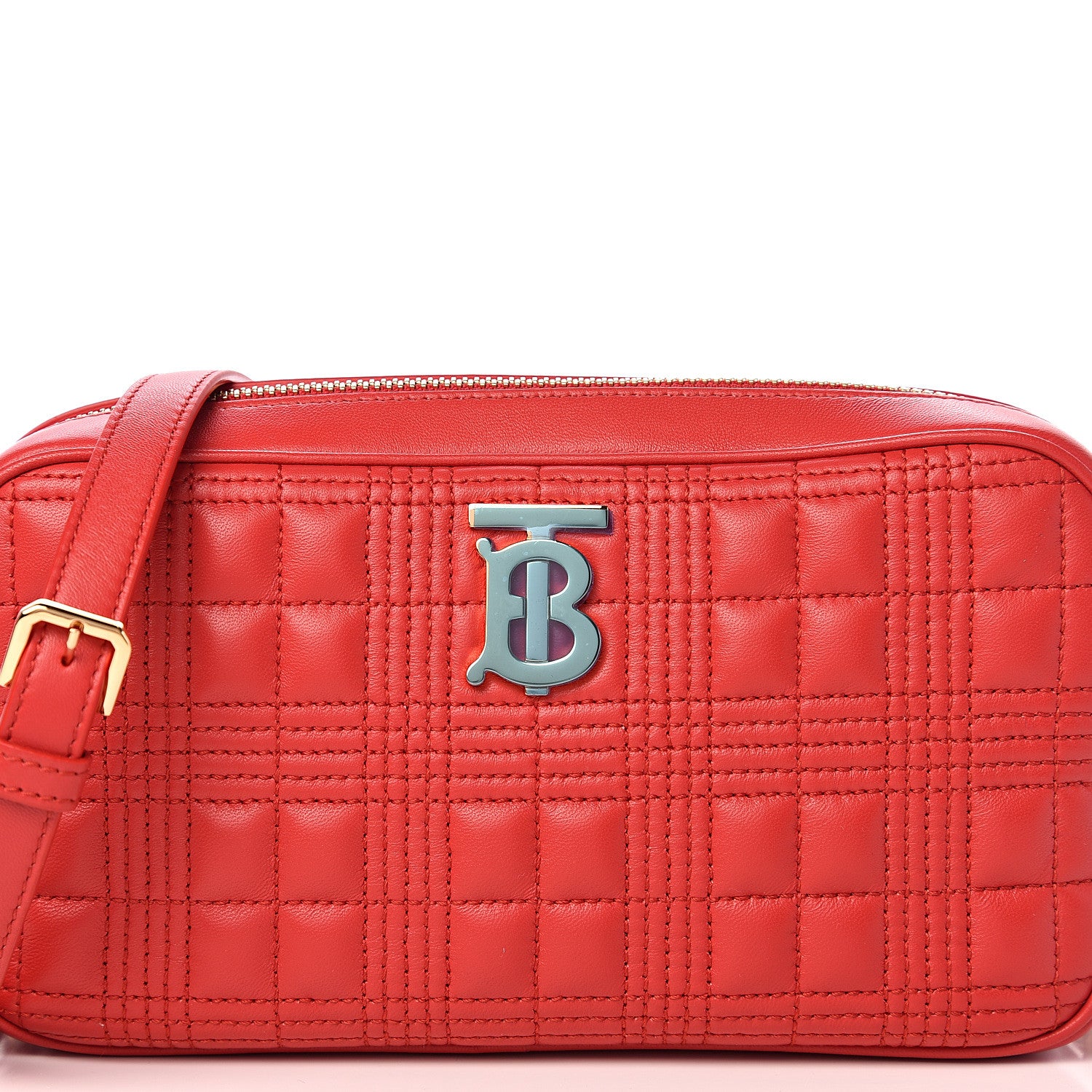 Burberry Lambskin Quilted Camera Bag Bright Red 8 of 9