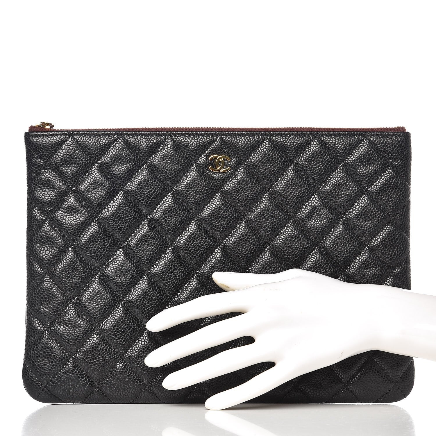 Chanel Caviar Quilted Medium Cosmetic Case Black 2 of 9