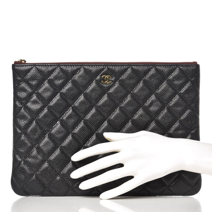 Chanel Caviar Quilted Medium Cosmetic Case Black 2 of 9