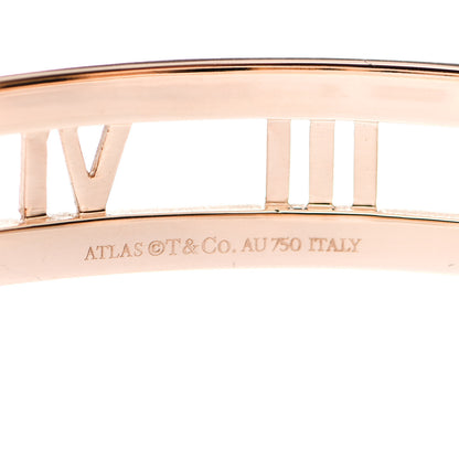 Tiffany 18K Rose Gold Diamond Atlas Open Hinged Bangle Bracelet 3 of 4