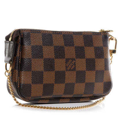 Louis Vuitton Damier Ebene Mini Pochette Accessories Bag 2 of 7