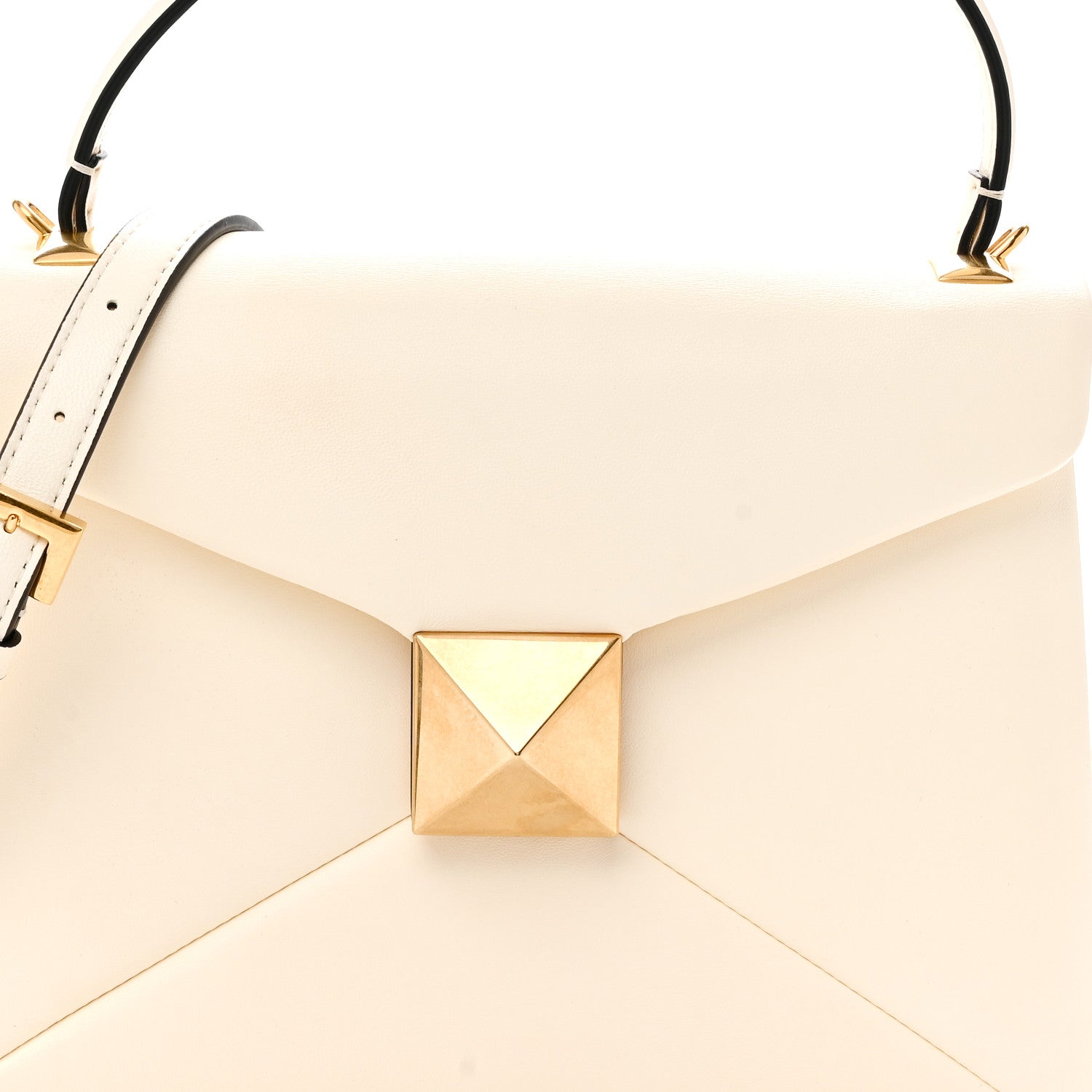 Valentino Garavani Nappa Small One Stud Top Handle Bag Ivory 7 of 9