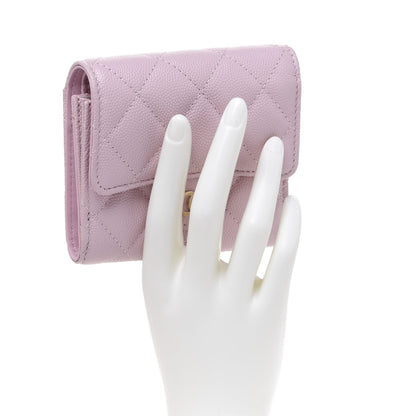 Chanel Caviar Quilted Compact Flap Wallet Light Pink 2 of 9