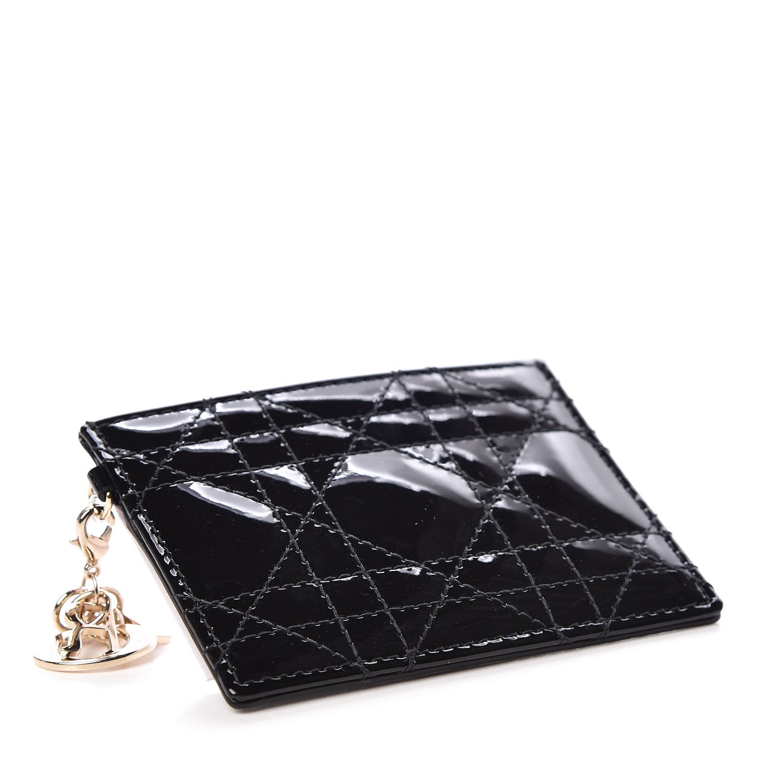 Christian Dior Patent Cannage Lady Dior Card Holder Black 4 of 7