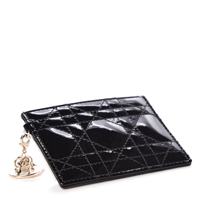 Christian Dior Patent Cannage Lady Dior Card Holder Black 4 of 7