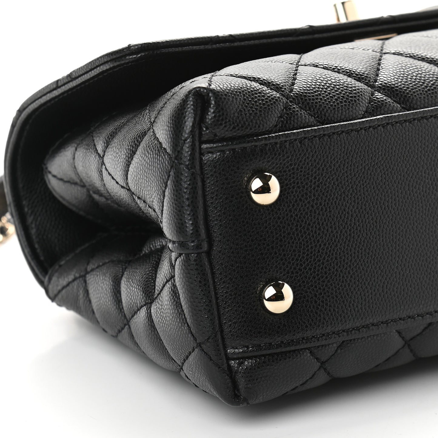 Caviar Quilted Mini Coco Handle Flap Black
