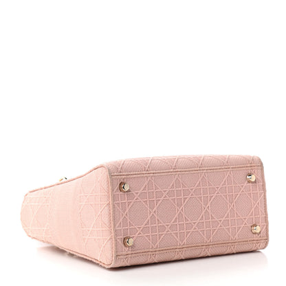 Christian Dior Canvas Embroidered Medium Lady D-Lite Bois De Rose 5 of 21