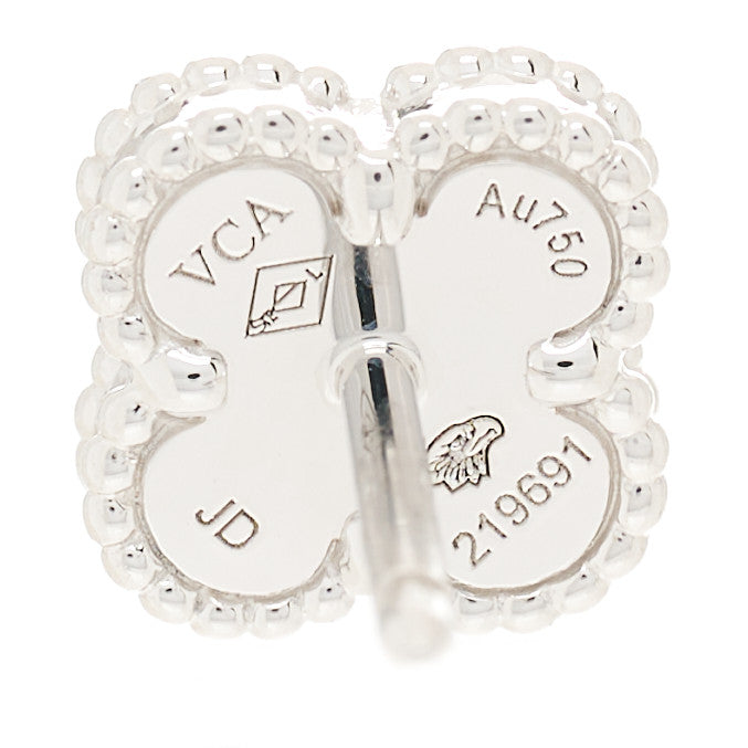 18K White Gold Mother of Pearl Sweet Alhambra Earrings
