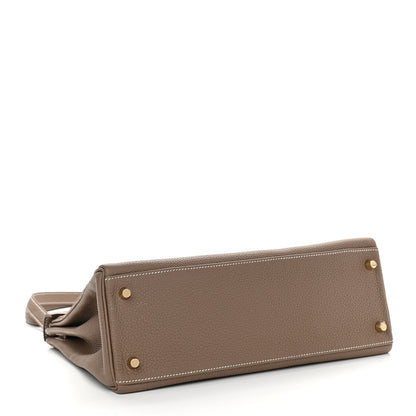 Hermes Togo Kelly Retourne 32 Etoupe 3 of 12