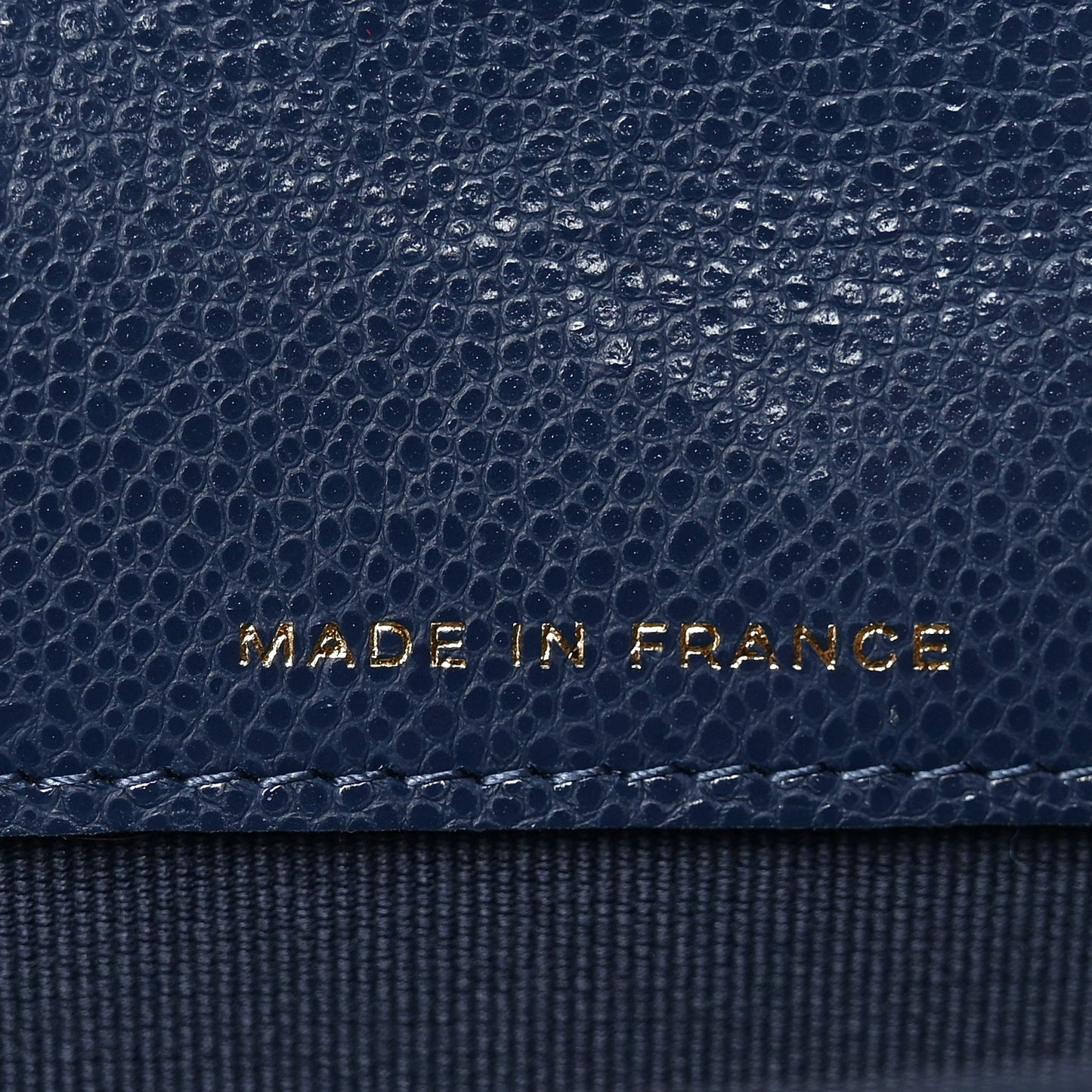 Caviar Quilted Flap Card Holder Wallet Navy Blue