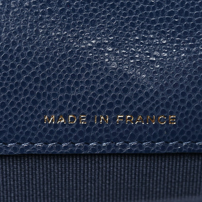 Chanel Caviar Quilted Flap Card Holder Wallet Navy Blue 7 of 9