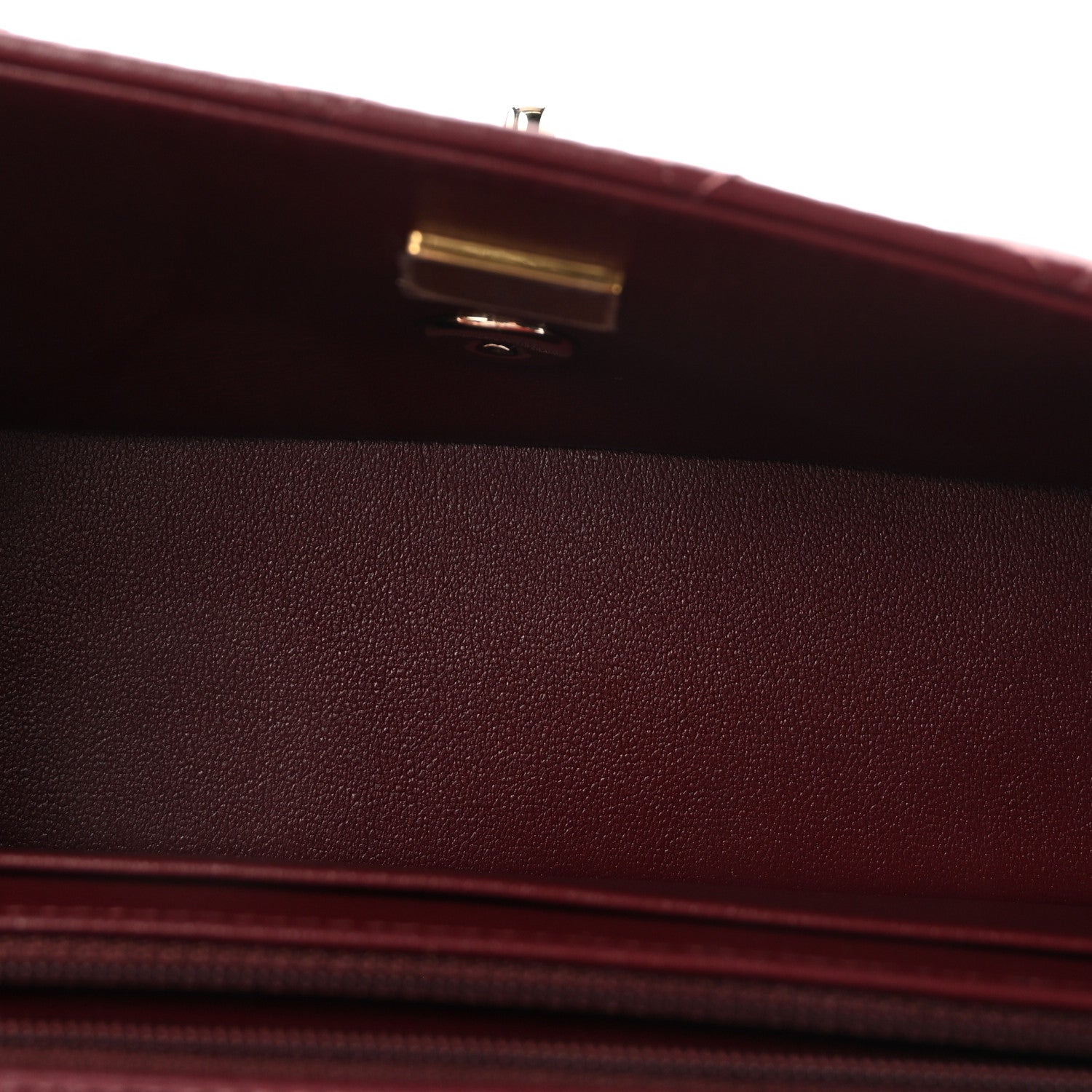 Chanel Lambskin Quilted Top Handle East West Flap Dark Burgundy 5 of 11