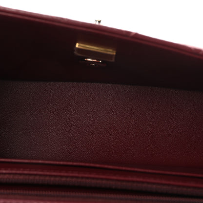 Chanel Lambskin Quilted Top Handle East West Flap Dark Burgundy 5 of 11