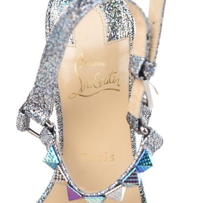 Christian Louboutin Nappa Mica Pyraclou 110 Wedge Sandals 39 Silver 7 of 7