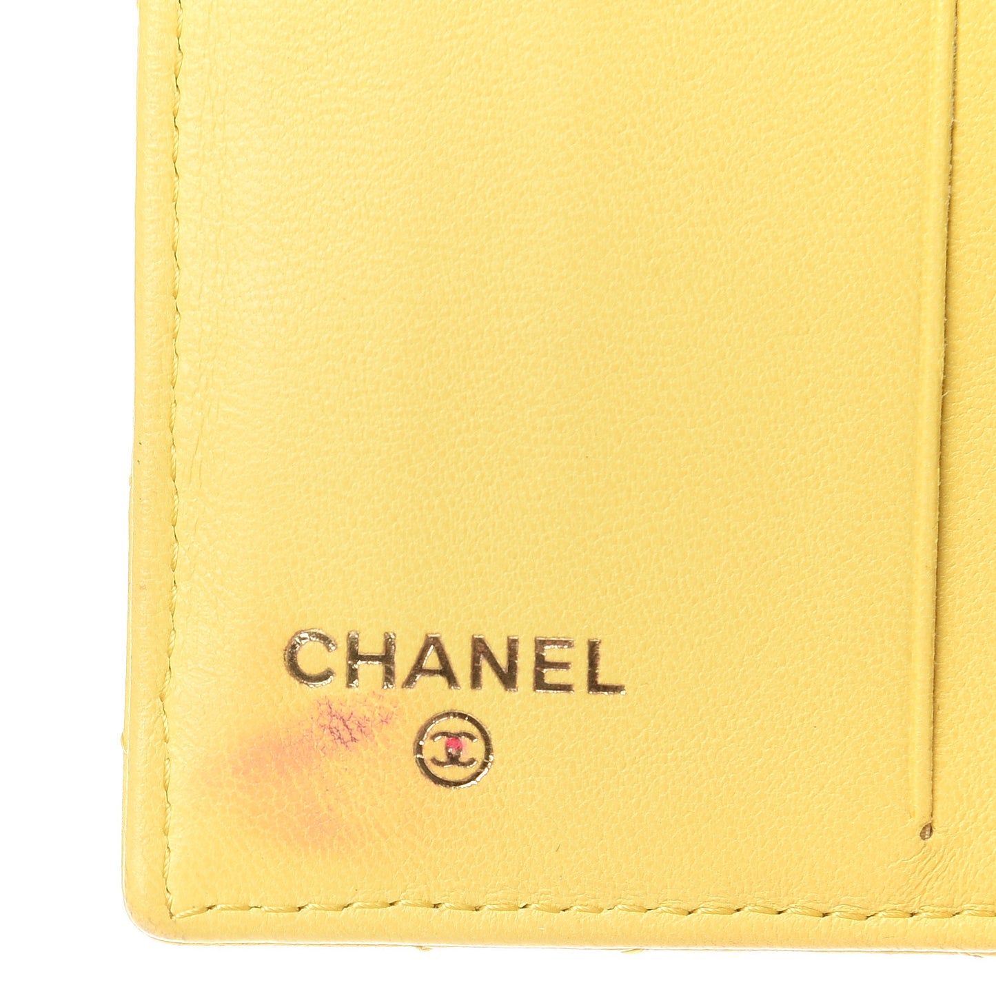 Lambskin Quilted Compact French Flap Wallet Yellow