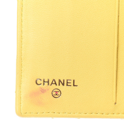 Chanel Lambskin Quilted Compact French Flap Wallet Yellow 9 of 15