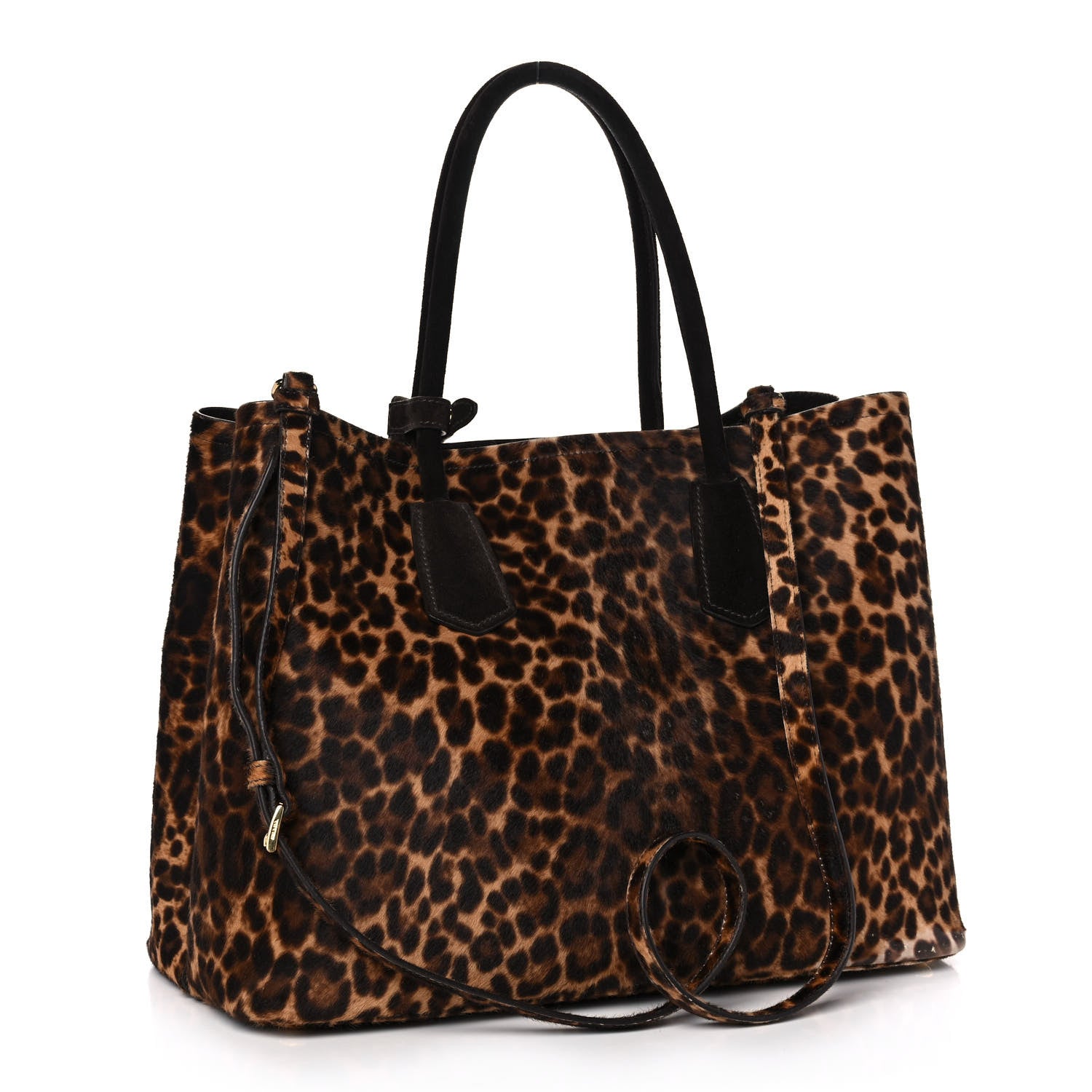 Prada Calf Hair Leopard Print Shoulder Bag Avorio 2 of 9