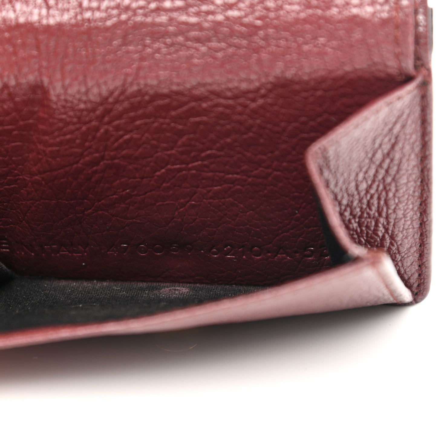 Chevre Gold Metallic Edge Hardware City Mini Wallet Bordeaux