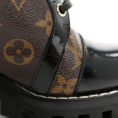 Louis Vuitton Patent Calfskin Monogram Star Trail Ankle Boots 36 Black 10 of 11